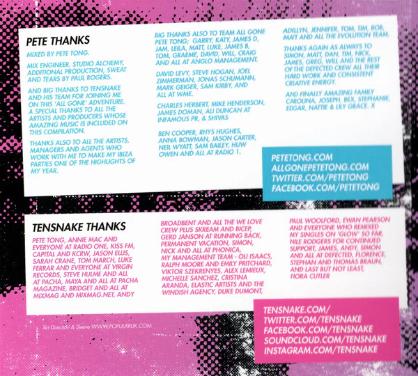 Pete Tong & Tensnake - All Gone Pete Tong & Tensnake Ibiza 2014 (2xCD, Mixed) - Image 4