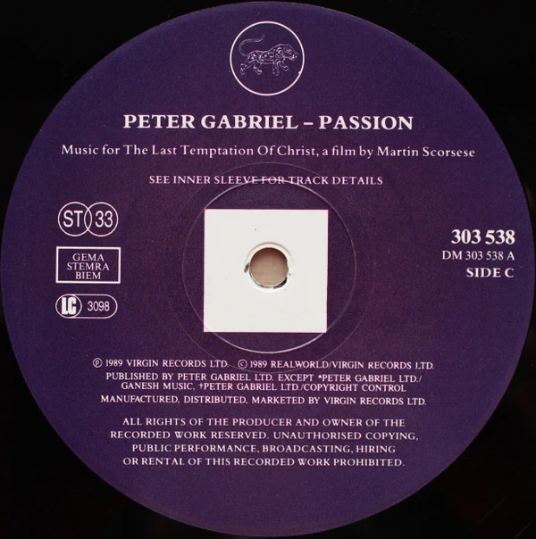 Peter Gabriel - Passion (2xLP, Album) - Image 5