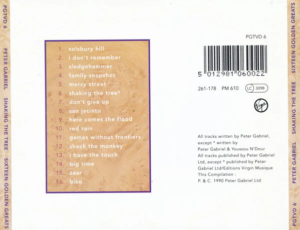 Peter Gabriel - Shaking The Tree (Sixteen Golden Greats) (CD, Comp) - Image 3