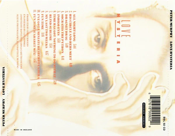 Peter Murphy - Love Hysteria (CD, Album, RE) - Image 2