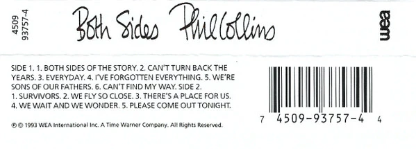 Phil Collins - Both Sides (Cass, Album) - Image 2