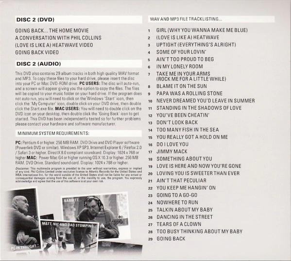 Phil Collins - Going Back (CD, Album + DVD-V, NTSC) - Image 4