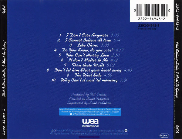 Phil Collins - Hello, I Must Be Going! (CD, Album, RE) - Image 2