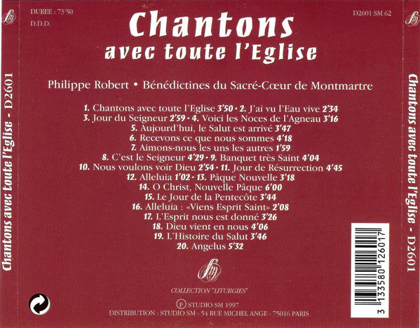 Philippe Robert, Bénédictines Du Sacré-Cœur De Montmartre - Chanton Avec Toute L'Eglise (CD) - Image 2