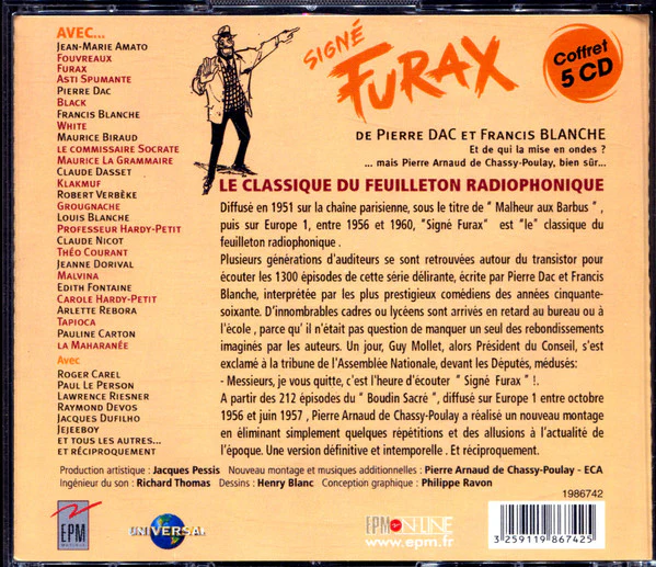 Pierre Dac Et Francis Blanche - Signé Furax - Le Boudin Sacré (Volume 2) (5xCD, Box) - Image 2