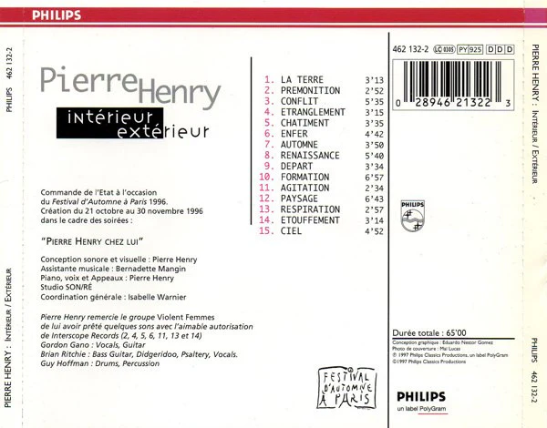 Pierre Henry - Intérieur / Extérieur (CD, Album) - Image 2