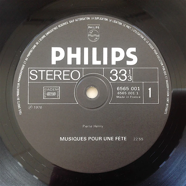 Pierre Henry - Musiques Pour Une Fête (LP, Album) - Image 3