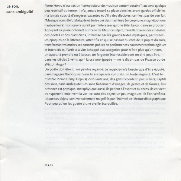 Pierre Henry - Une Tour De Babel / Tokyo 2002 (CD) - Image 5