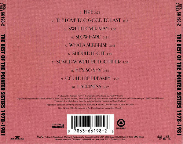 Pointer Sisters - The Best Of The Pointer Sisters 1978-1981 (CD, Comp, RM) - Image 2
