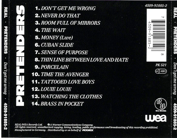 Pretenders* - Don't Get Me Wrong (14 Classic Tracks) (CD, Comp) - Image 2