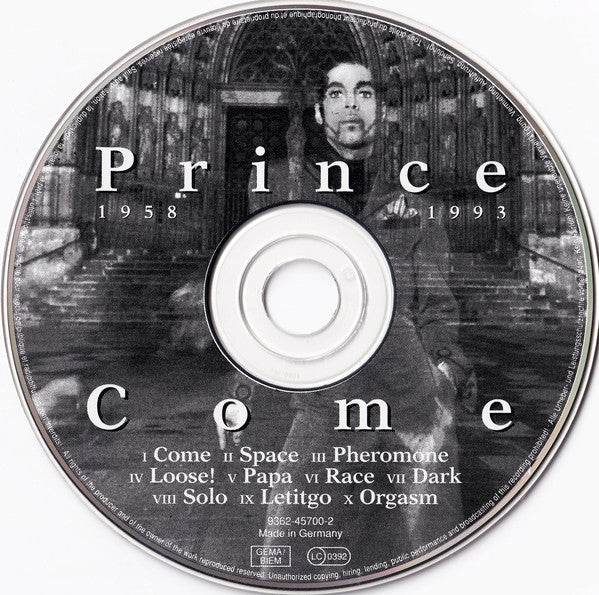 Prince - Come (CD, Album) - Image 3