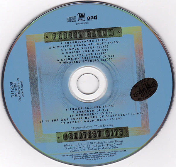 Procol Harum - Greatest Hits (CD, Comp, Club, RE, RM) - Image 3