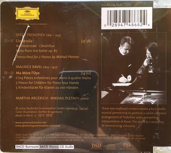 Prokofiev*, Ravel* / Martha Argerich, Mikhail Pletnev - Cinderella Suite • Ma Mère L'Oye (SACD, Album) - Image 3