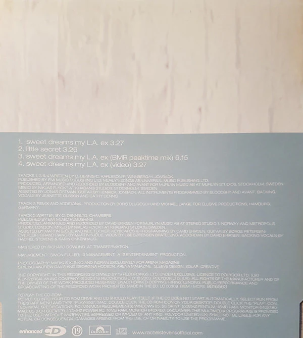 Rachel Stevens - Sweet Dreams My L.A. Ex (CD, Maxi, Enh) - Image 3