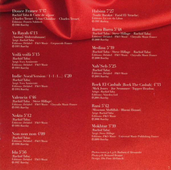 Rachid Taha - Voilà Voilà Le Best Of (CD, Comp, EDC) - Image 4