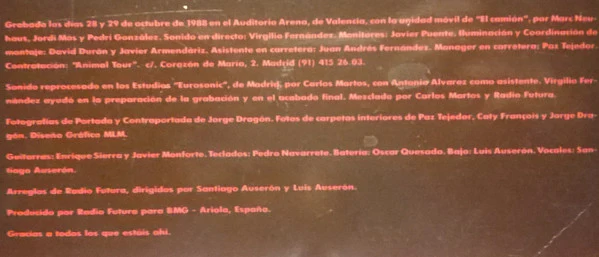 Radio Futura - El Directo De Radio Futura • Escueladecalor (2xLP, Album) - Image 4