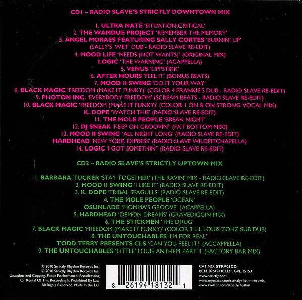 Radio Slave - Radio Slave Presents Strictly Rhythms Vol.5 (2xCD, Comp, Mixed) - Image 2