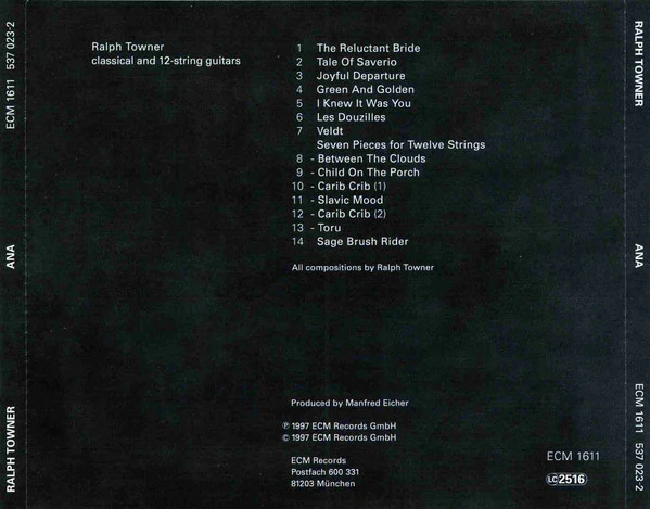 Ralph Towner - Ana (CD, Album) - Image 4