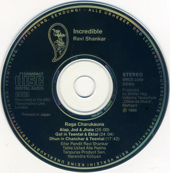 Ravi Shankar - Incredible Ravi Shankar - Raga Charukauns (CD, Album) - Image 3