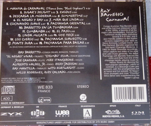 Ray Barretto - Carnaval (CD, Comp) - Image 2
