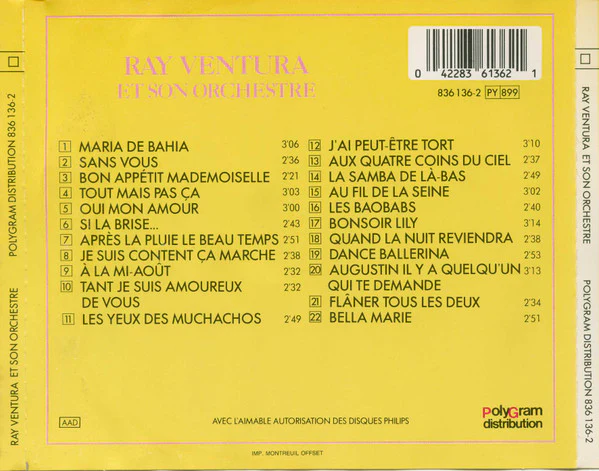 Ray Ventura Et Son Orchestre - Ray Ventura Et Son Orchestre (CD, Comp) - Image 2