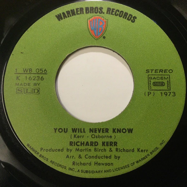 Richard Kerr - You Will Never Know (7", Single)