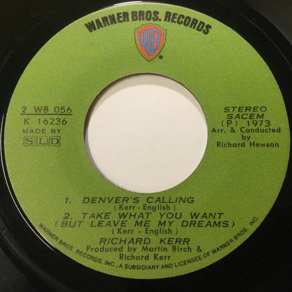 Richard Kerr - You Will Never Know (7", Single) - Image 2