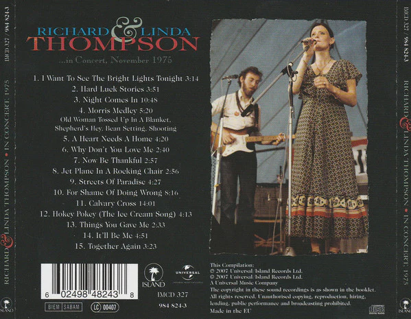 Richard & Linda Thompson - …In Concert, November 1975 (CD, Album) - Image 3