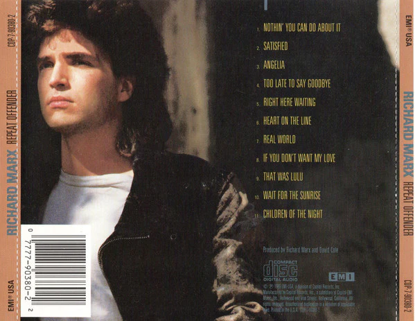 Richard Marx - Repeat Offender (CD, Album) - Image 2