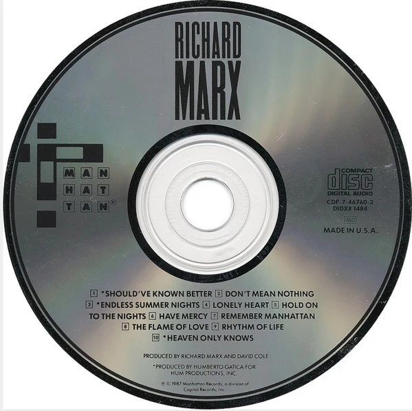 Richard Marx - Richard Marx (CD, Album) - Image 3