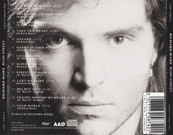 Richard Marx - Rush Street (CD, Album) - Image 2