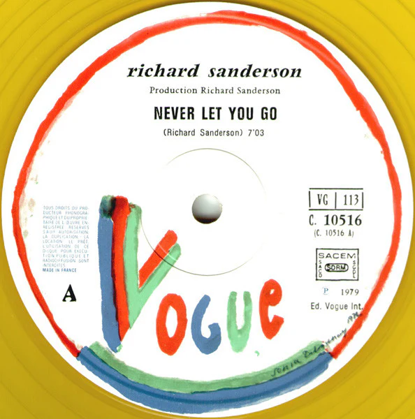 Richard Sanderson - Never Let You Go (12", Maxi, Ltd, Yel) - Image 2