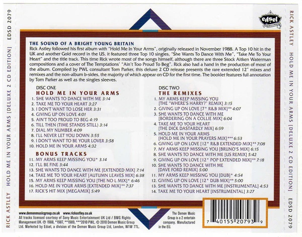 Rick Astley - Hold Me In Your Arms (CD, Album, RE + CD, Comp + Dlx) - Image 2
