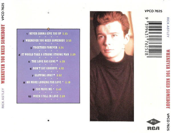 Rick Astley - Whenever You Need Somebody (CD, Album, RE) - Image 2