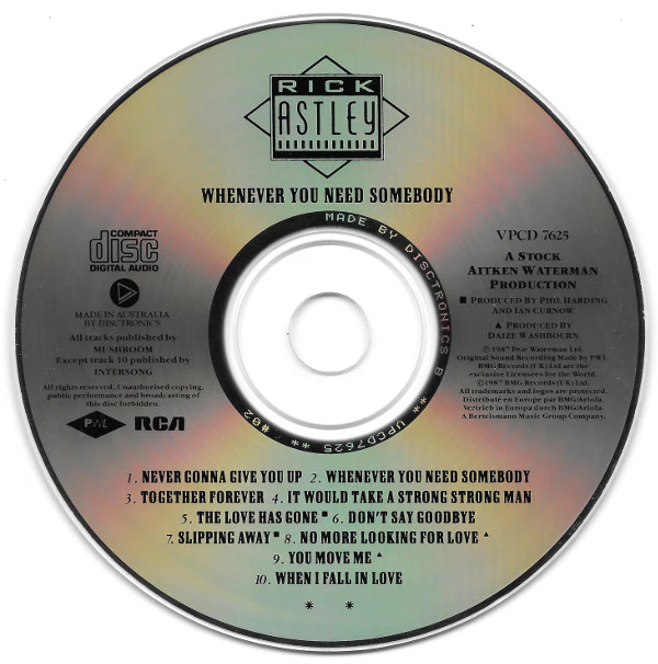 Rick Astley - Whenever You Need Somebody (CD, Album, RE) - Image 3