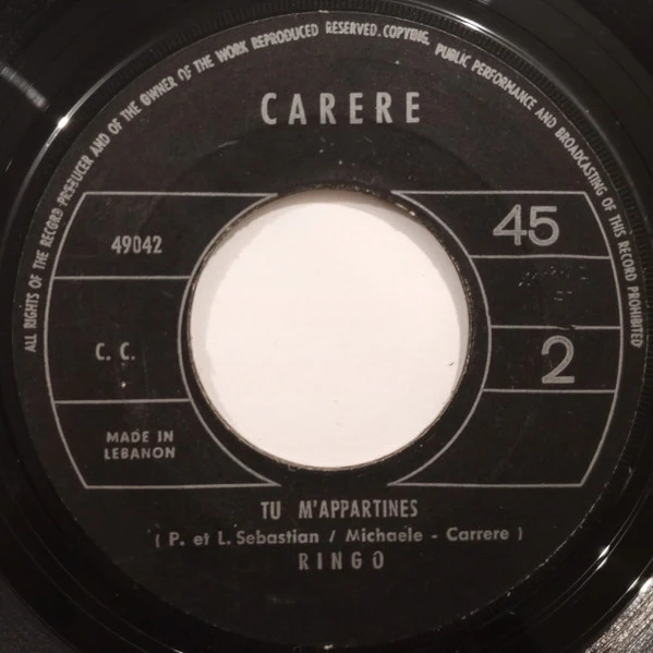 Ringo  - Une Bague, Un Collier (7", Single) - Image 2
