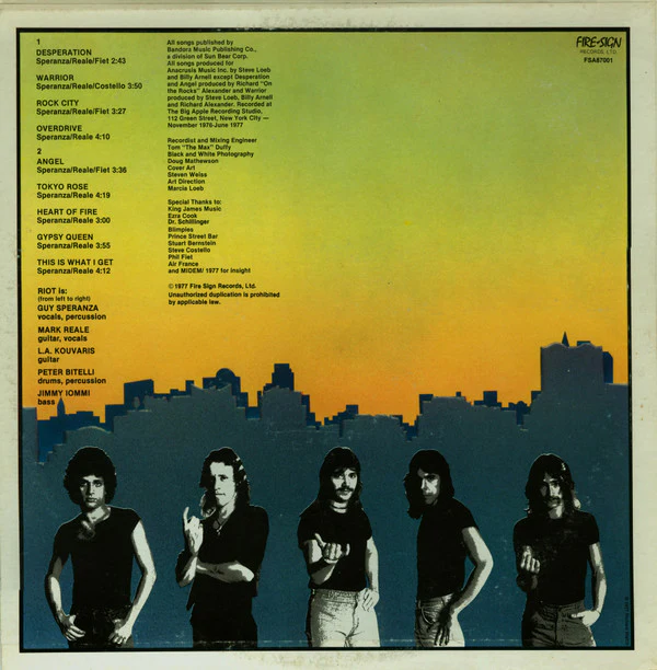 Riot (4) - Rock City (LP, Album) - Image 2