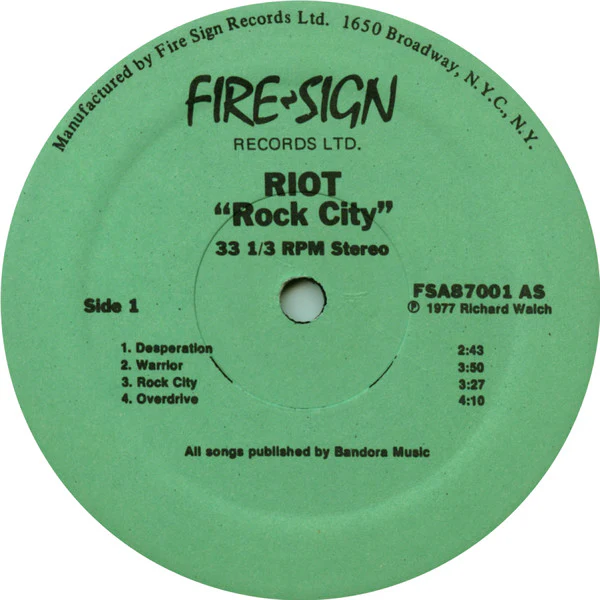 Riot (4) - Rock City (LP, Album) - Image 3