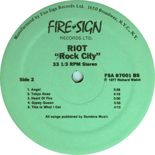 Riot (4) - Rock City (LP, Album) - Image 4