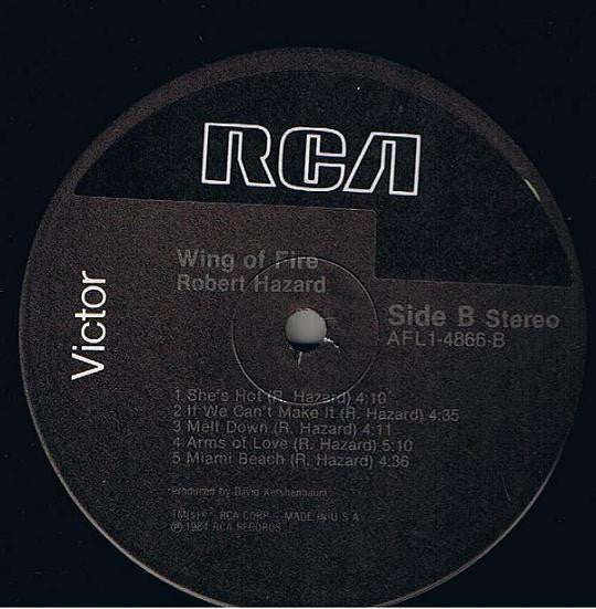Robert Hazard - Wing Of Fire (LP, Album) - Image 4