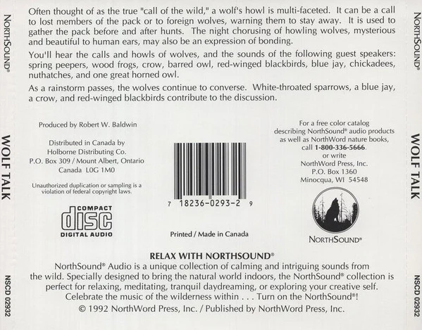Robert W. Baldwin - Wolf Talk (CD, Album) - Image 2