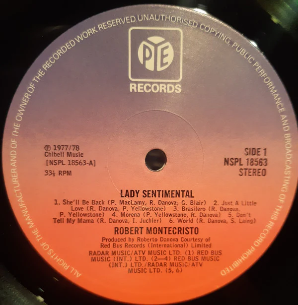 Roberto Montecristo - Lady Sentimental (LP) - Image 3