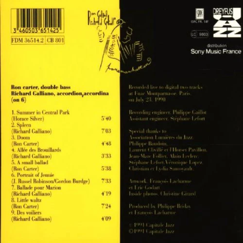 Ron Carter and Richard Galliano - Panamanhattan (CD, Album) - Image 2