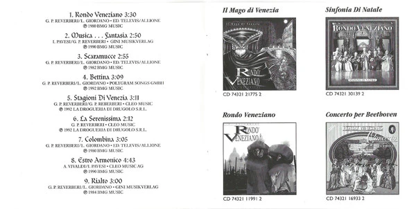 Rondo' Veneziano* - The Best Of Rondò Veneziano Vol. 1 (CD, Comp) - Image 5