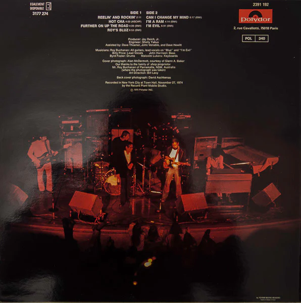 Roy Buchanan - Live Stock (LP, Album) - Image 2
