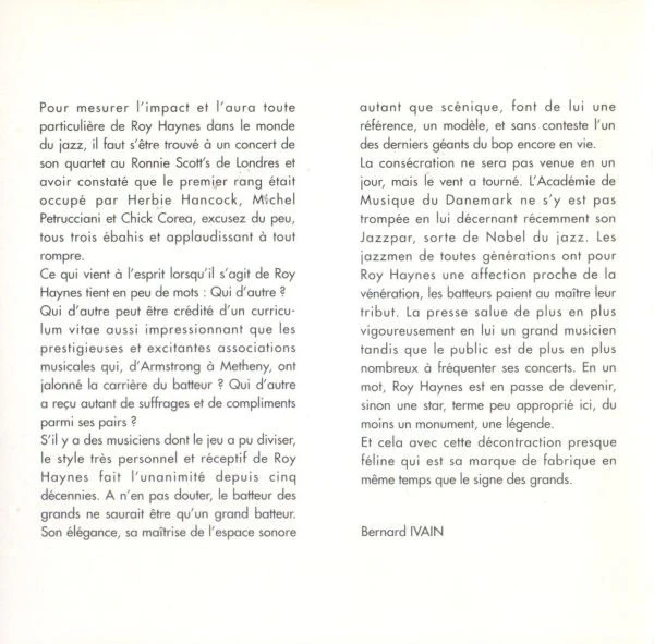 Roy Haynes - Te-Vou ! (CD, Album) - Image 4