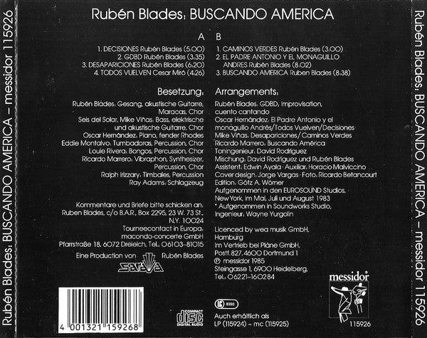 Rubén Blades* Y Seis Del Solar - Buscando America (CD, Album) - Image 2