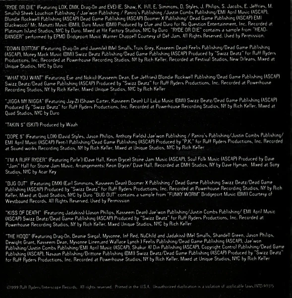 Ruff Ryders - Ryde Or Die Vol. 1 (CD, Comp) - Image 5