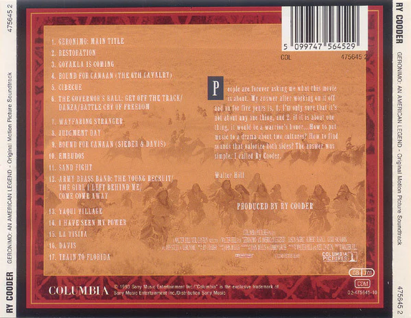Ry Cooder - Geronimo - Original Motion Picture Soundtrack (CD, Album) - Image 2