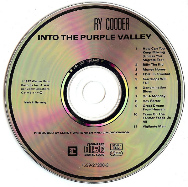 Ry Cooder - Into The Purple Valley (CD, Album) - Image 3